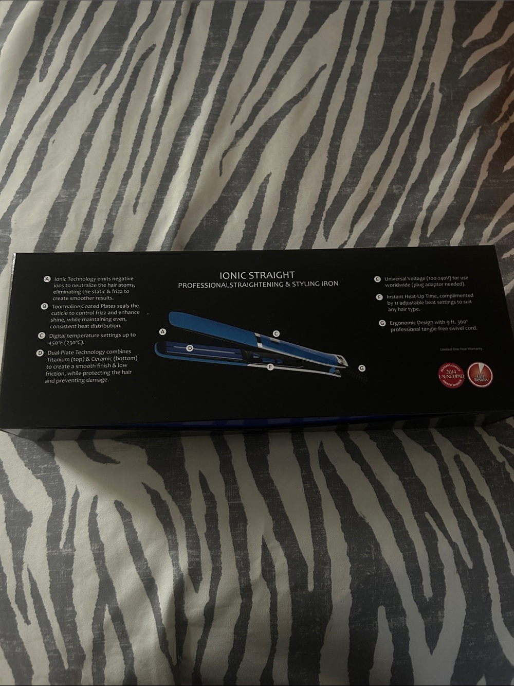 Professional Hair Straightening & Styling Iron - Blue